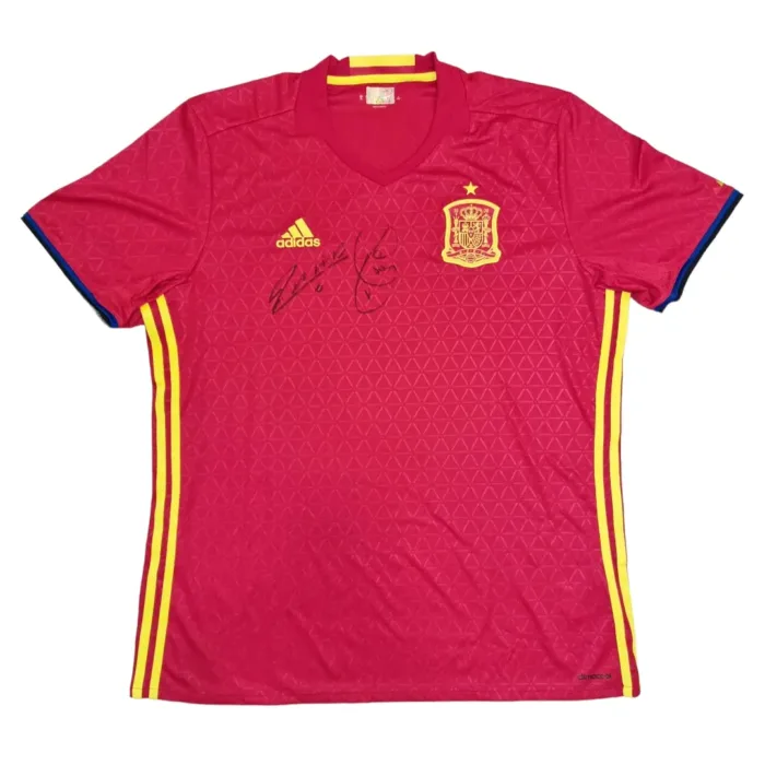 Spain Jersey Signed by Andres Iniesta & Xavi Hernandez