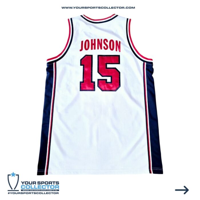 Magic Johnson Signed 1992 Team USA Olympics Jersey - Image 2