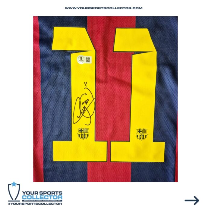 Neymar Jr Signed 2014-2015 Barcelona Home Jersey - Image 3