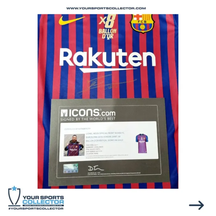 Lionel Messi Signed Barcelona Limited Edition Ballon D'or Jersey - Image 3