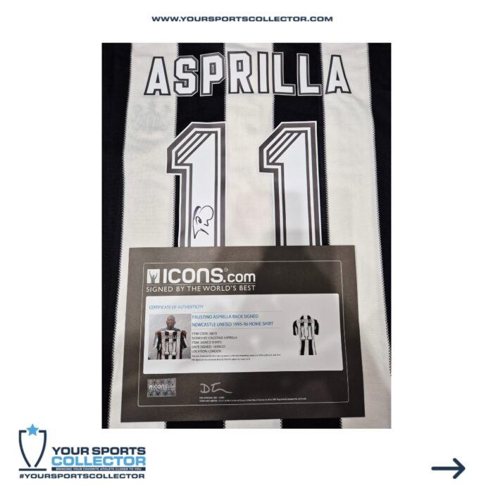Faustino Asprilla Signed 1995-1996 Newcastle Jersey - Image 3