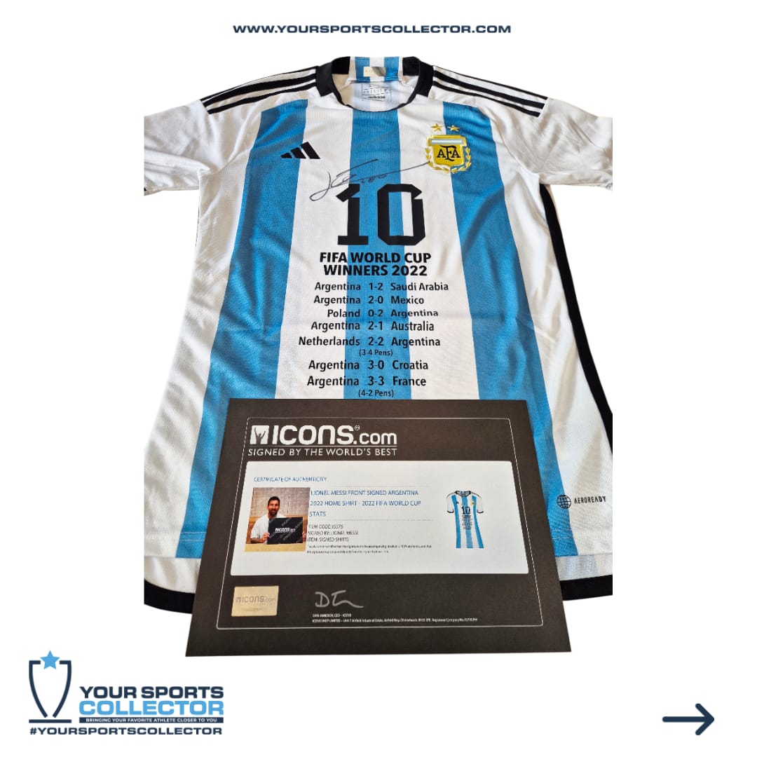 Lionel Messi Signed Argentina World Cup Stat Jersey - Image 2