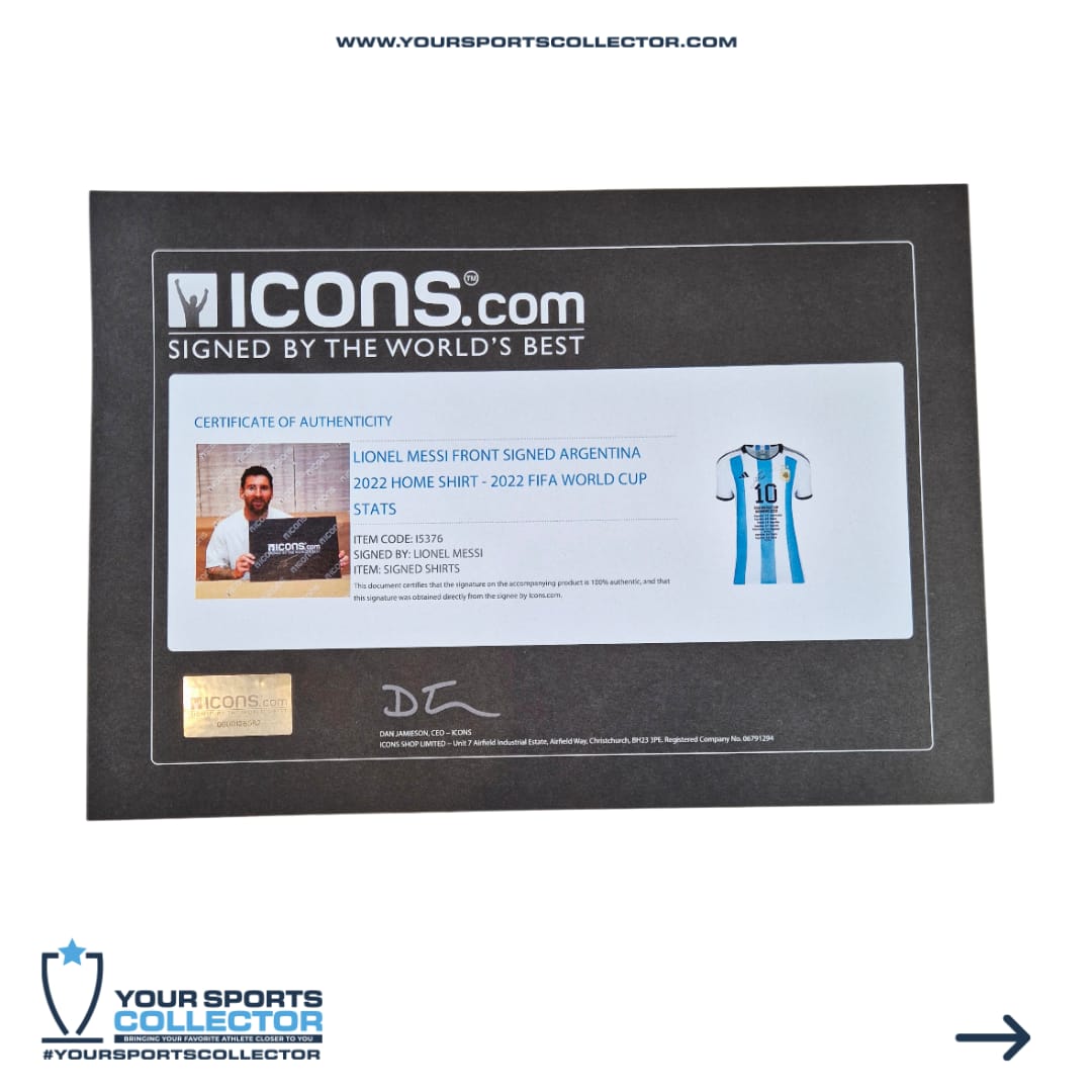 Lionel Messi Signed Argentina World Cup Stat Jersey - Image 3
