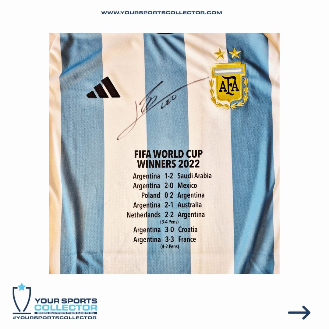 Lionel Messi Signed Argentina World Cup Stat Jersey - Image 2