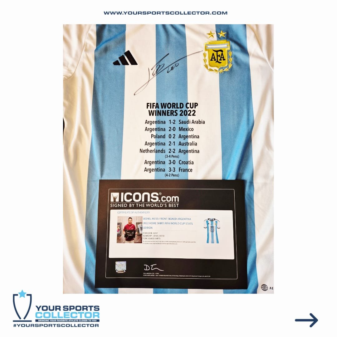 Lionel Messi Signed Argentina World Cup Stat Jersey - Image 3